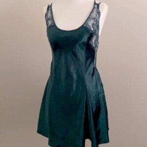 Victoria’s Secret vintage forest green satin slip